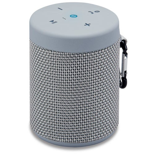 Waterproof Fabric Portable Speaker w/ Speakerphone Light Gray