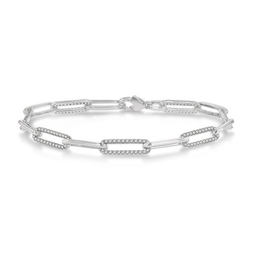 Diamond Paperclip Bracelet