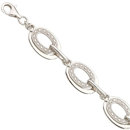 Geometric Sterling & Diamond Bracelet