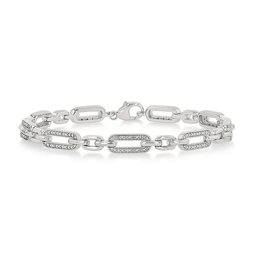 Diamond Paperclip Link Bracelet
