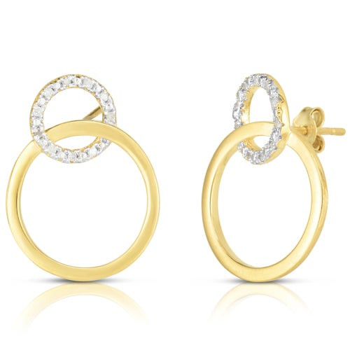 Diamond Circle Earrings Gold