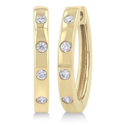 Diamond Hoop Earrings Gold