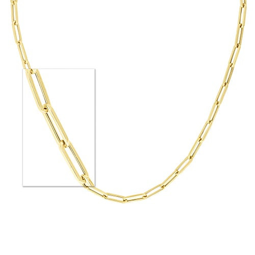 10k Yellow Gold Paperclip Necklace