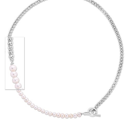 Pearl & Curb Link Necklace