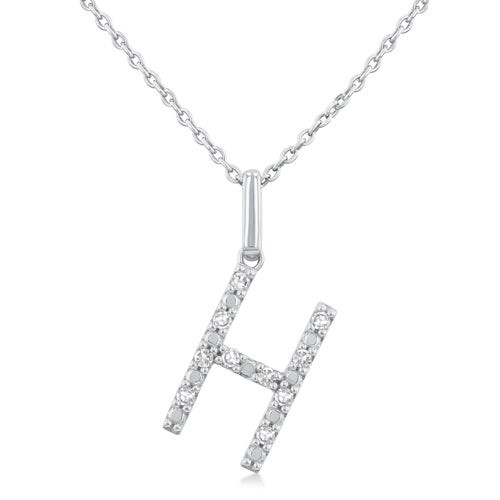 Initial Diamond Necklace-H