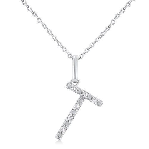 Initial Diamond Necklace-T