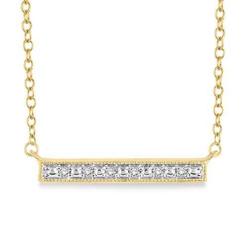 Diamond Bar Pendant Necklace