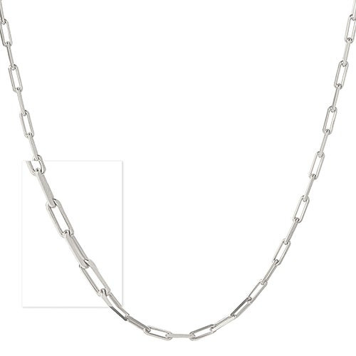 Classic Paperclip Link Chain Necklace Silver