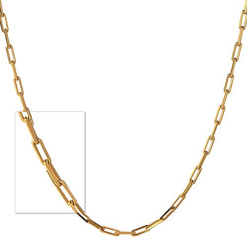 Classic Paperclip Link Chain Necklace Gold