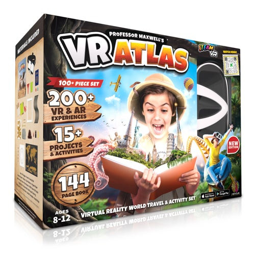 Professor Maxwell Virtual Reality Atlas World Travel Activity Kit Ages 8+ Years