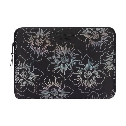 16" Kate Spade Laptop Puffer Sleeve Hollyhock Iridescent Black