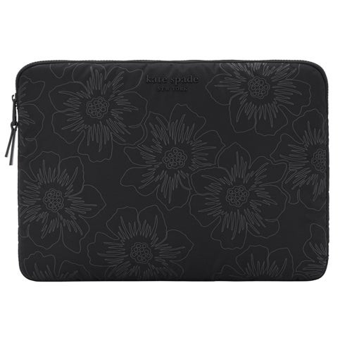 14" Kate Spade Laptop Puffer Sleeve Reverse Hollyhock Black
