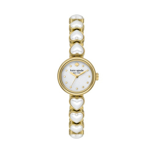 Ladies Monroe Heart Pearl Bracelet Watch White Mother-of-Pearl Dial
