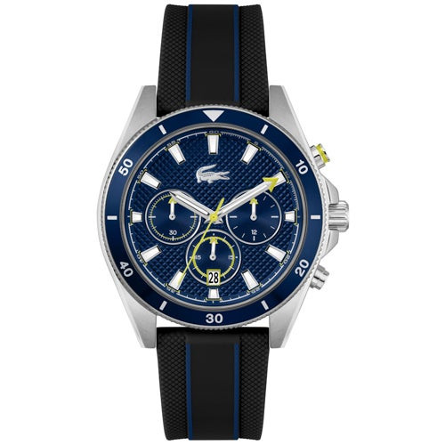Men's Mainsail Chronograph Black Silicone Strap  Navy Dial