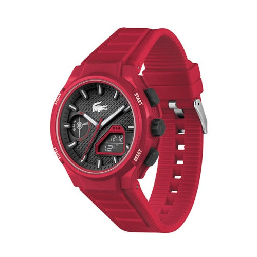 Mens LC33 Ana-Digi Red Silicone Strap Watch Dark Gray Dial