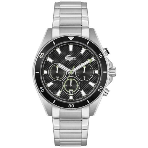 Men's Mainsail Chronograph Silver-Tone Stainless Steel Watch  Black Dial