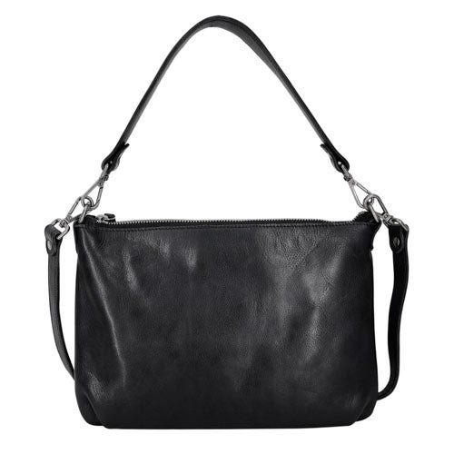 Stevie Leather Crossbody/Clutch Black