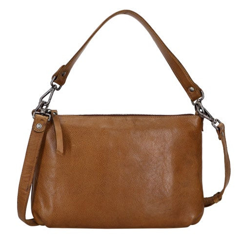 Stevie Leather Crossbody/Clutch Cognac