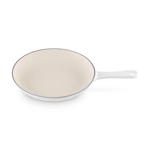 9.5" Traditional  Cast Iron Omelet Pan Matte White