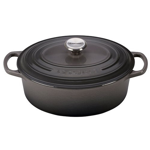 2.75qt Signature Cast Iron Oval Dutch Oven Oyster