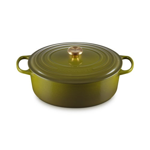 8qt Signature Cast Iron Oval Dutch Oven Olive