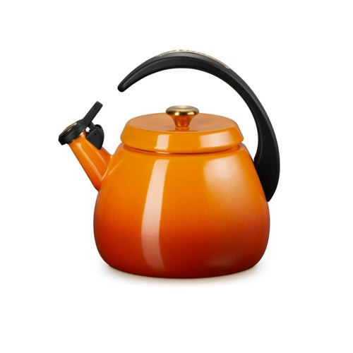 2.2qt Enamel on Steel Cloche Kettle w/ Gold Knob Persimmon
