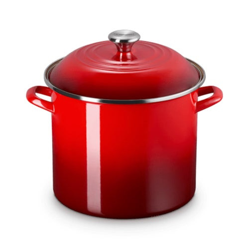 12qt Enamel on Steel Classic Stockpot w/ Lid Cerise