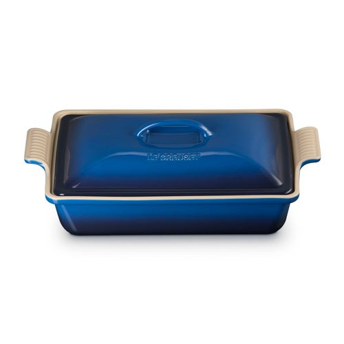 4qt Heritage Stoneware Covered Rectangular Casserole Lapis