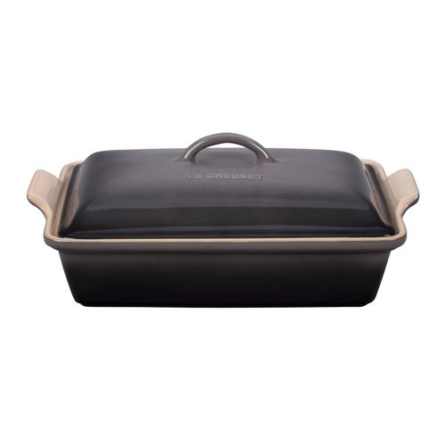 4qt Heritage Stoneware Covered Rectangular Casserole Oyster