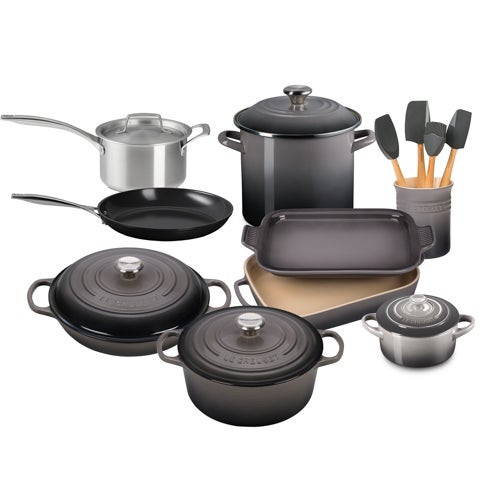 20pc Mixed Material Kitchen Set Oyster
