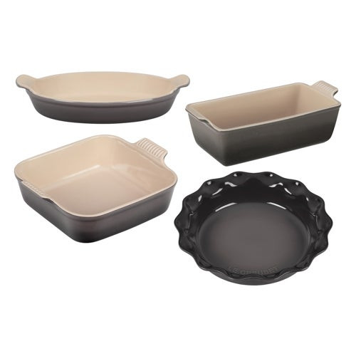 4pc Heritage Stoneware Bakeware Set Oyster