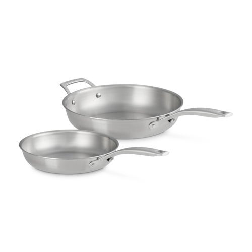 2pc Essential Stainless Steel Fry Pan Set 9.5" & 11"