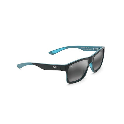 The Flats Polarized Sunglasses Black with Teal Frame Neutral Gray Lens