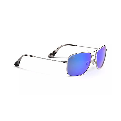 Wiki Wiki Polarized Sunglasses Silver Frame Blue Hawaii Lens