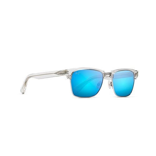 Kawika Polarized Sunglasses Crystal Frame Blue Hawaii Lens