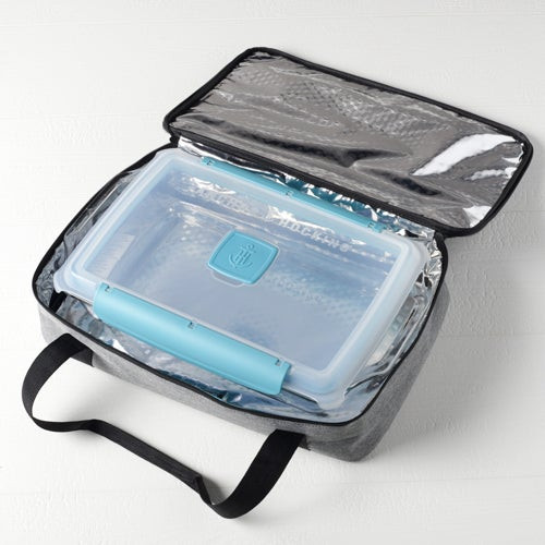 3qt Glass Baking Dish w/ Lid Insulated Carrier Cold Pack