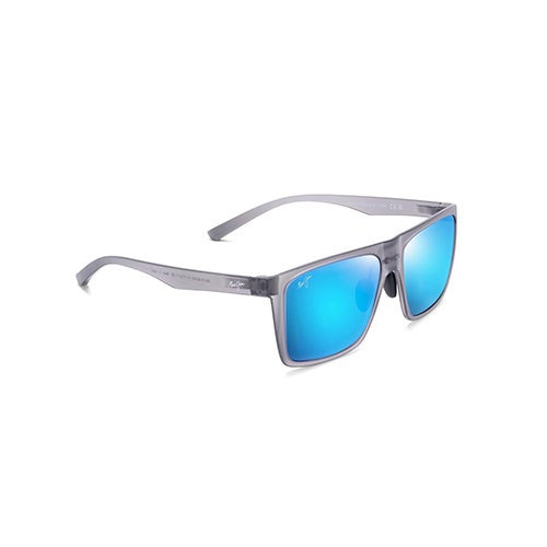 Honokalani Polarized Sunglasses Translucent Gray Frame Blue Hawaii Lens