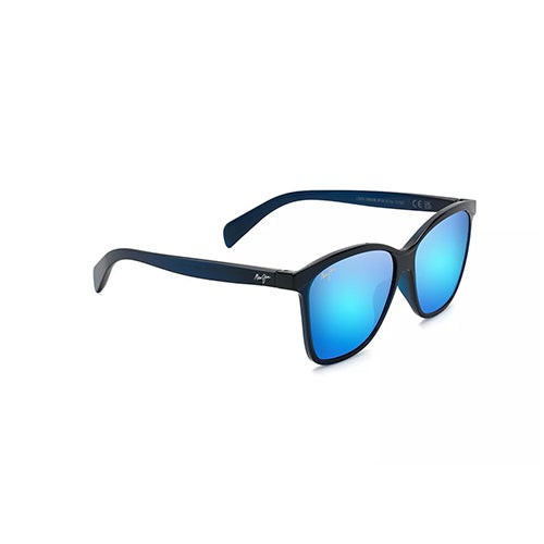 Liquid Sunshine Polarized Sunglasses Translucent Navy Frame Blue Hawaii Lens