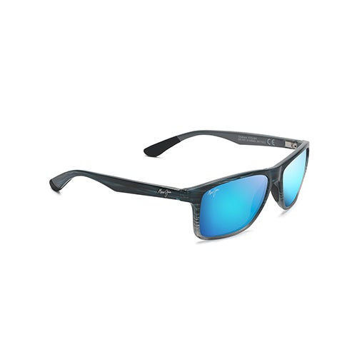 Onshore Polarized Sunglasses Blue Black Stripe Frame Blue Hawaii Lens