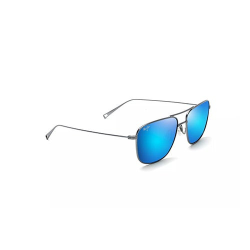 Mikioi Polarized Sunglasses Dove Gray Frame Blue Hawaii Lens