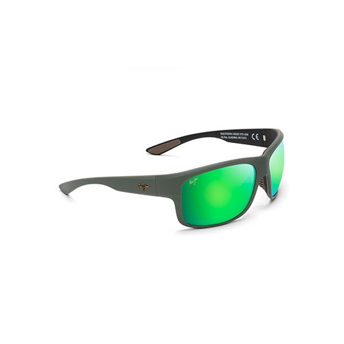Southern Cross Polarized Sunglasses Matte Khaki Frame MAUIGreen Lens