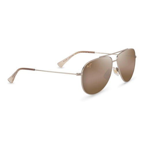 Hau'oli XS Polarized Sunglasses  Shiny Light Gold & Brown Frame  HCL Bronze Lens