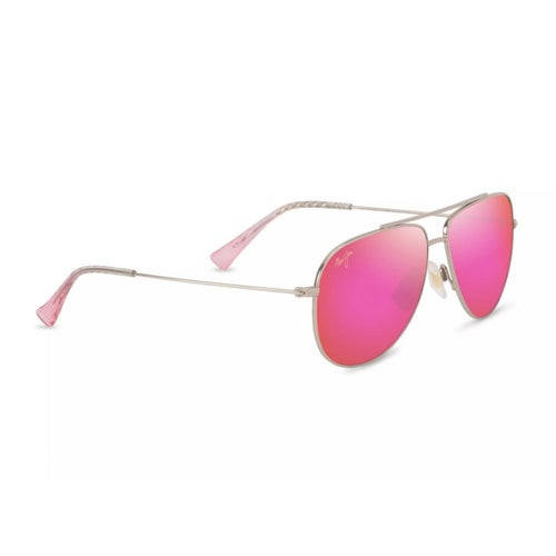 Hau'oli XS Polarized Sunglasses  Shiny Lt Gold & Fuchsia Frame  MAUI Sunrise Lens