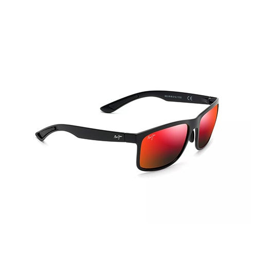 Huelo Polarized Sunglasses Matte Black Frame Hawaii Lava Lens
