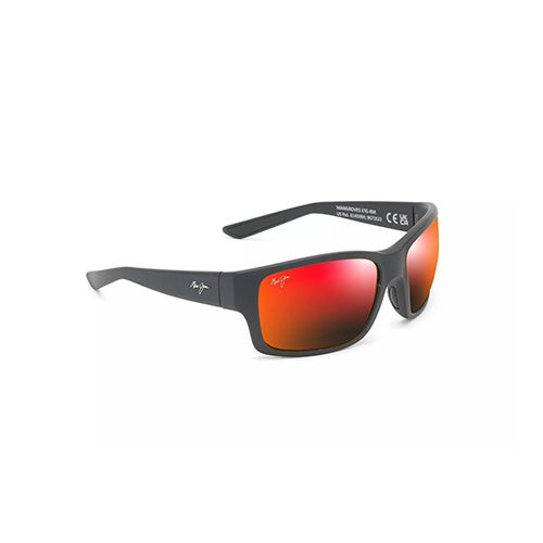 Mangroves Polarized Sunglasses Matte Black Frame Hawaii Lava Lens
