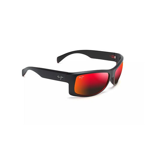 Equator Polarized Sunglasses Black w/ Red Frame Hawaii Lava Lens