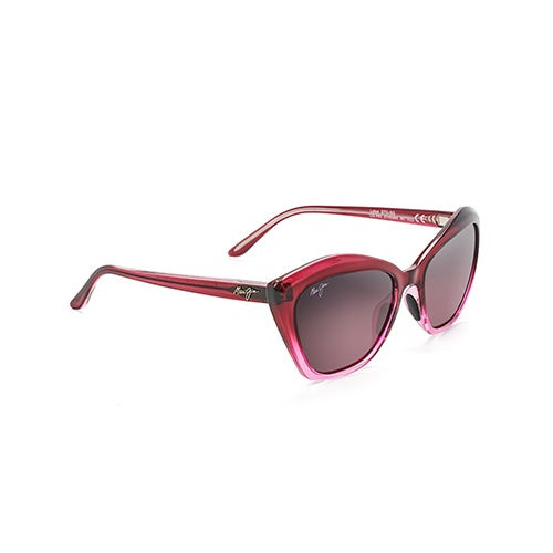 Lotus Polarized Sunglasses Raspberry Fade Frame Maui Rose Lens
