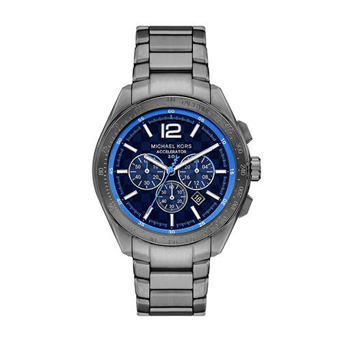 Mens Accelerator 2.0 Chronograph Gunmetal Stainless Steel Watch Blue Dial