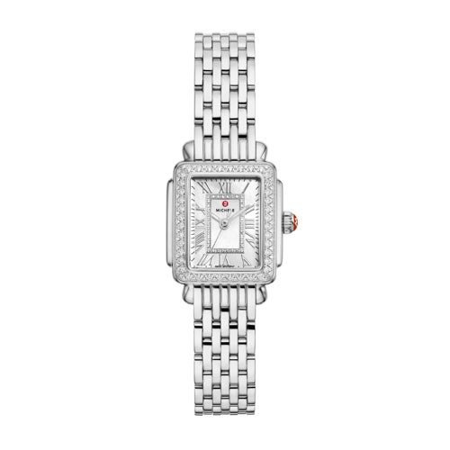 Ladies Deco Madison Mini Diamond Silver-Tone SS Watch Mother-of-Pearl Dial