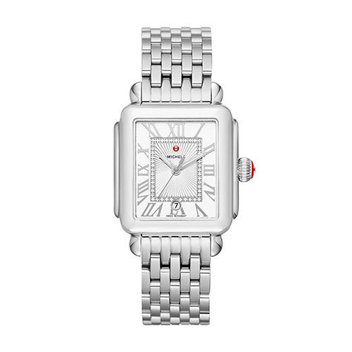 Ladies Deco Madison Mid Silver-Tone Diamond Watch 40 Diamonds